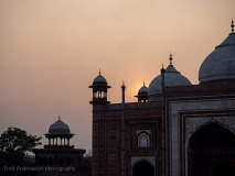 Solnegång över Taj Mahal